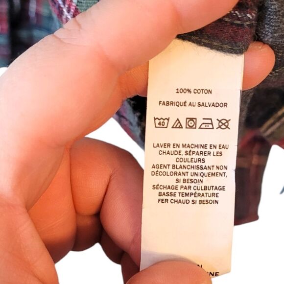 L.L. Bean Grey and Red Plaid Slightly Fitted Flannel - Picture 5 of 5